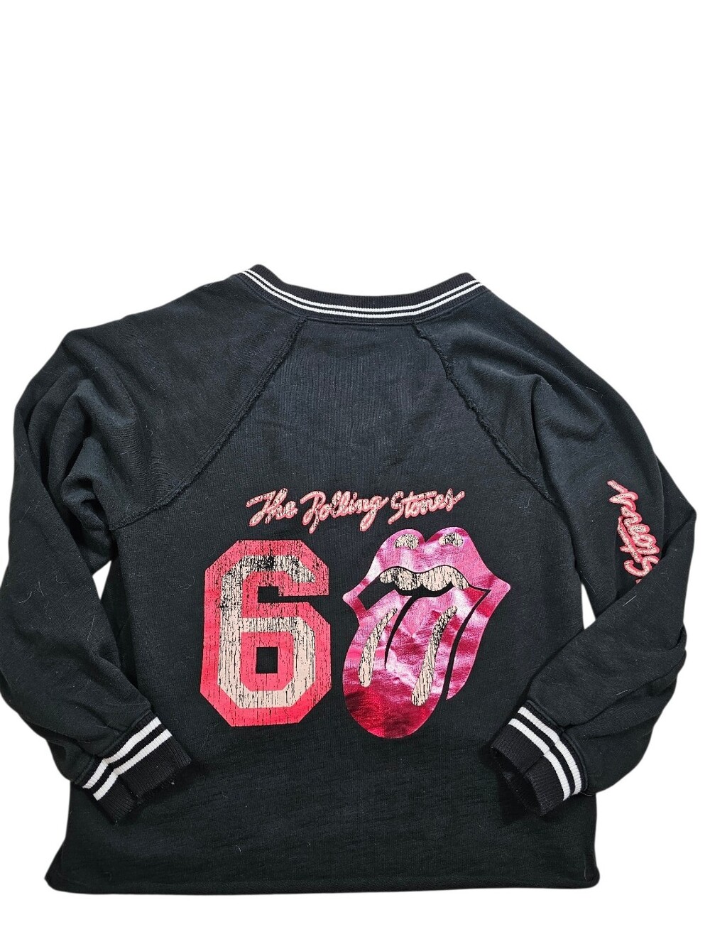 PILCRO Anthropologie Rolling Stones Distressed Sweatshirt In S - Picture 10 of 12